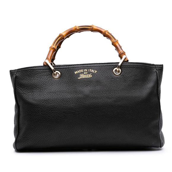 Pre-Loved Gucci Medium Calfskin Bamboo Shopper Satchel - Picture 1 of 11